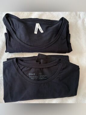 PACT Organic Cotton Shirt Bundle set of two (2)  XXL Black Sustainable Basics